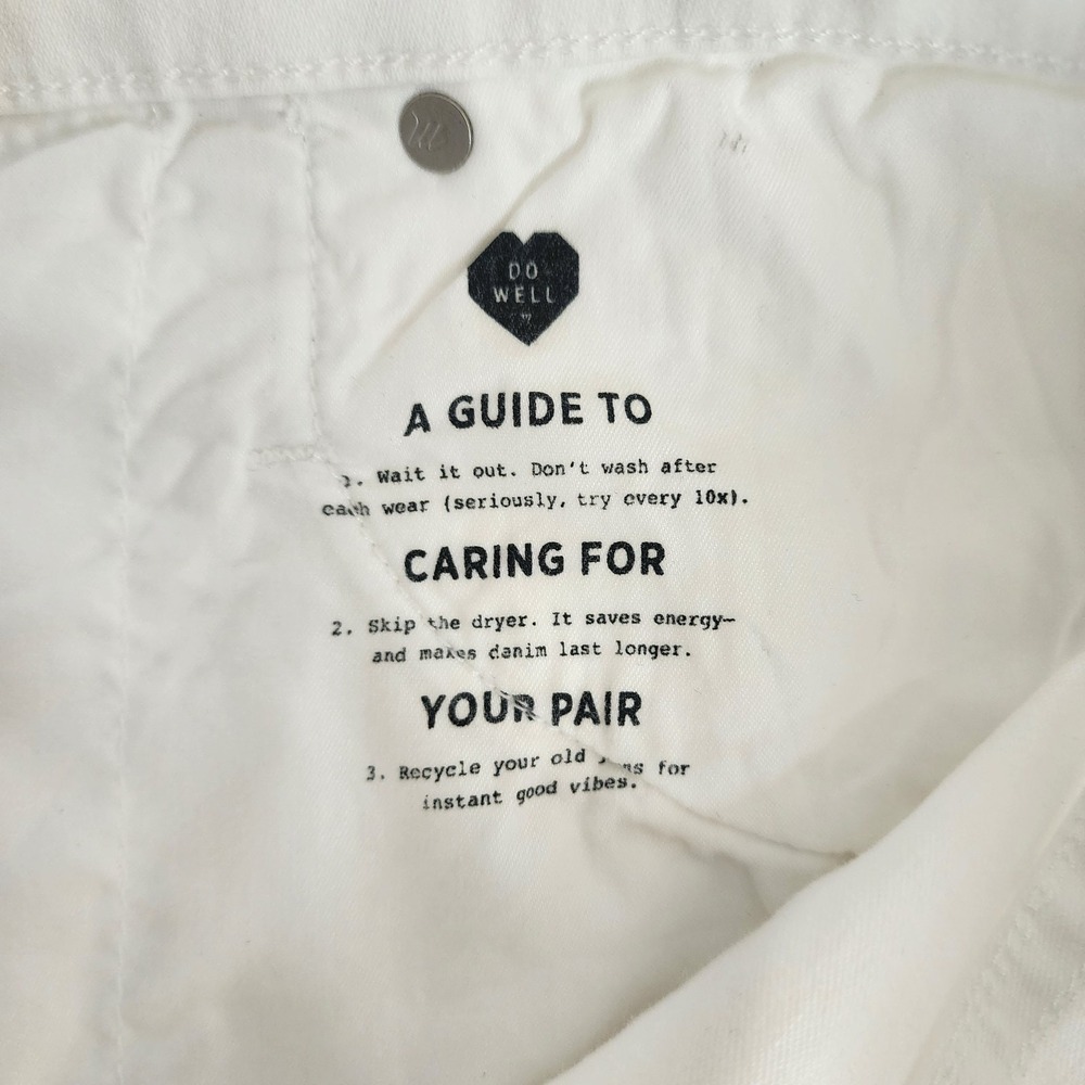 Madewell 10" High-Rise Skinny Jeans White Button‎ Fly Raw Hem Womens 35 Petite - Picture 9 of 11